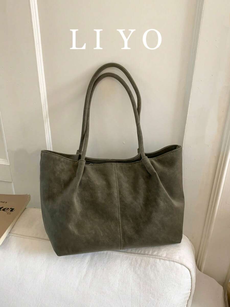 女款時尚啞光皮革撞色托特包 單肩包 手提包