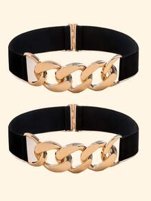 1PC Luxury Chain Detachable Elastic Women's Waist Belt, Suitable For Dresses And Blazers, Party And Daily Decorative Belt - Elegant Waist Belt - View 5