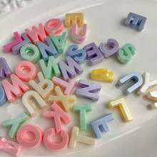 Approx. 100PCS/300PCS Acrylic Pearlescent Colorful Letter Beads, Macaron Spring Color Palette A To Z Letter Beads, Suitable For Handmade DIY Beaded Bracelets, Necklaces, Jewelry And Craft Accessories - Colorful Pearlescent Letter Beads - View 3
