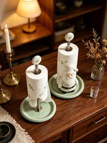Christmas Decoration Kitchen Paper Towel Holder - Desktop Tabletop Roll Holder (Combines Display And Storage Functions), Fun Santa Claus Design, Suitable For Kitchen, Bathroom, Living Room And Dining Room, Decorative Ornament To Create A Warm Christmas Atmosphere - Multicolor - View 1