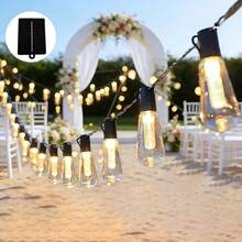 1 Set 8M/20LED 11M/30LED Or Waterproof Solar Powered Papaya Shaped String Lights, Warm White LED Fairy Garland Lights, 8 Lighting Modes, For Outdoor Garden Yard Pathway Railing, Party Camping Home Holiday Patio Backyard Ornament Background Decoratio - Solar Papaya Lamp - View 7