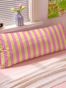 1pc Colorful Stripes Long Pillowcase. Soft Polyester, Fits Bedroom Sofa Pillows. Decorative Cushion Cover, Winter Decor Item. Great Gift For Boys And Girls, All Year Round - Multicolor - View 6