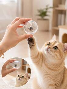 1pc Transparent Realistic Insect Cat Toy, Interactive Rolling Ball For Cats, Self-Play Boredom Relief & Exercise Toy, Encourages Chasing & Satisfies Natural Hunting Instincts - Multicolor - View 5