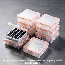4-Slot 18650 Battery Storage Box, Transparent PP Waterproof Battery Case, Dustproof & Moisture-Proof Protective Carrying Box, Suitable For 18650 Rechargeable Batteries, Portable Battery Storage Container - White - View 1