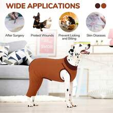 1pc Dog Post-Surgery Recovery Suit, Back Zipper Design Dog Surgical Recovery Vest, Long Sleeve Design For Legs To Prevent Licking Wounds, Female Dog Post-Surgery Jumpsuit, Dog Spay/Neuter Recovery Set, Soft And Comfortable Dog Vest, Alternative To Elizabeth Collar, Suitable For Large, Medium And Small Dogs, All Season Wear - Burnt Orange - View 5