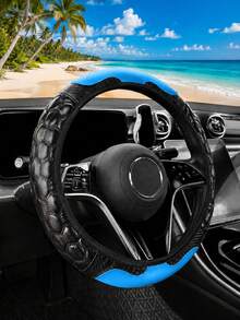 ROSEKEY 1PC PU Carbon Fiber Quilted Diamond Pattern Steering Wheel Cover, Sporty Carbon Fiber Texture, Thickened Diamond Pattern For A Non-Slip Grip, Suitable For SUVs, Trucks, Cars, Daily Commuting And Road Trips,Car Accessories. - A - View 9