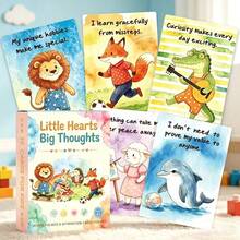 30 PC German Version/One Size English Version Children's Psychological Suggestion Cards, Watercolor Animal Theme Positive Mindset Flash Cards, Children's Inspirational Encouragement Cards, For Daily Emotional Learning, Home Education, Gift Giving - Multicolor - View 1