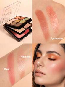 HANDAIYAN Palet Eyeshadow, Blush & Highlighter Multifungsi, Tahan Lama, Bercahaya, Riasan Multi-Efek, Palet Smoky Eye & Kontur Sehari-hari, Penting untuk Perjalanan Liburan, Wajib Dimiliki untuk Hari Valentine & Festival Musik, Sempurna untuk Musim Dingin - MultiWarna - View 6