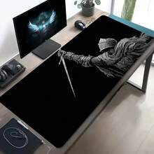 Black And White Style Sword-Wielding Knight Dynamic Pose Detailed Pattern, Non-Slip, Washable Bottom Large Size Desk Mat Office Desk Accessory, Computer Decoration Accessory Desktop Decor Stain-Resistant Gaming Mouse Pad, Ideal Gift For Gamers Extra Long Desk Mat, Fashionable Office Desktop Decoration And Study Accessory - Sword Knight - View 10