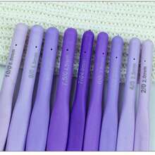 9pcs New Crochet Hook Set, Purple Gradient Soft Handle Crochet Hooks, 9pcs/Set, Silicone Non-Slip Handle Crochet Hooks, Metal Needle Head, Suitable For Beginners, Handmade Yarn Knitting, Dolls, Scarves, Sweaters, DIY Tools - 9-pack Gradient Purple - View 4