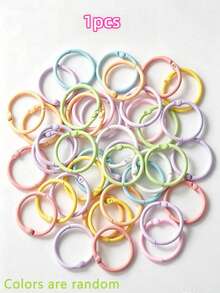 Macaron Light Color Metal O-Shaped Snap Ring, Spring Key Ring, Reusable Bag Hook; Suitable For Bag Charms, Handmade Jewelry, Card Storage - Multicolor - View 11