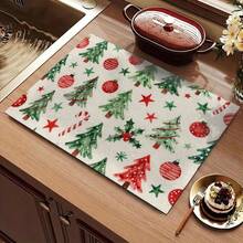 1 Buah Keset Selamat Datang Tema Natal, Karpet Kecil Penyerap Diatomit, Keset Lantai Anti Selip untuk Kompor, Mesin Kopi, Air, Bar, Meja, Dekorasi Rumah Natal Halloween, Keset Dalam dan Luar Ruangan untuk Pintu Depan dan Area Dapur - MultiWarna - View 2