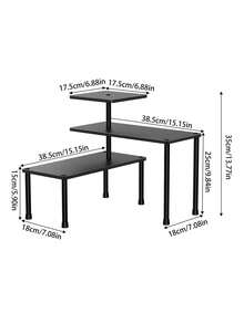 Adjustable Corner Kitchen Counter Shelf, 3‑Tier Metal Countertop Storage Organizer Rack, Multi‑Layer Spice Holder For Kitchen Counter, Cabinet, Pantry Organization Pantry Storage Rack, Kitchen Jar Plate Holder - Multicolor - View 13
