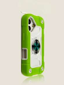 適用於 iPhone 18 Pro Max 17 16 15 14 13 12 11 Pro Max Plus 的防震耐摔保護殼，360°旋轉環支架，全機身防摔耐用 3 合 1 保護殼 - 番石榴 - 查看 3