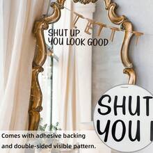1pc Mirror Decals, Wall Decals For Bedroom, Living Room, Self Adhesive Home Decor Stickers - A - View 3
