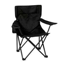 Silla Plegable para Exterior con Brazos, Silla de Camping Portátil con Portavasos, Silla de Campamento Plegable con Reposabrazos y Bolsillo Lateral, Silla Portátil para Jardín,,Marco Metálico Resistente para Playa, Picnic y Senderismo,5Color opcional - Negro - Ver 9