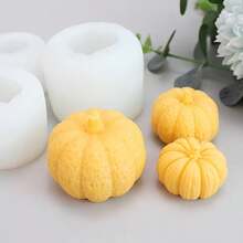 1pc Pumpkin Shaped Silicone Mold Set (Large, Medium, Small), For Making Candles, Plaster, Soap, Also Suitable For Party Decoration - White - View 12