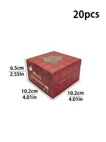 5pcs/10pcs/20pcs/30pcs Christmas Cartoon Window Gift Box, High Transparency Visible Window, Cookie Candy Party Baking Packaging Box, Private Baking Cookie Packing Paper Box - View 16