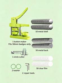 Button Maker Machine 58mm - (3rd Generation) No Installation Required 58mm(2.25 Inch) DIY Badge Button Maker Machine, Comes With 100pcs Button Parts & Images & Round Cutter - Multicolor - View 30