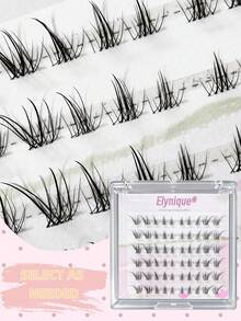 60pcs Lightweight Natural Cat Eye Cluster False Eyelashes, Soft & Fine Single Cluster Lashes, Transparent Lash Stem, Natural Look DIY Cluster Lashes, Suitable For Daily Makeup - View 5