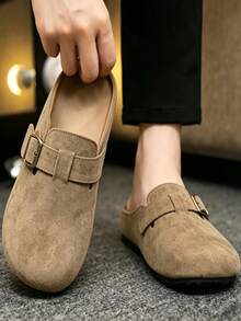 Fashion Men's Suede Mules Slippers New Clogs Cork Insole Sandals With Arch Support Outdoor Slides Home Shoes - Z87 Khaki - View 4