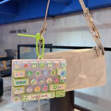 1 buah Mainan Fidget Keyboard Mini 26-Grid Motif Bunga Lucky 100%, Mainan Sensorik Tutup Tombol Transparan Motif Bunga Semanggi Kawaii, Liontin Gantungan Tas Manik-manik, Mainan Penghilang Stres untuk Remaja Perempuan - MultiWarna - View 12