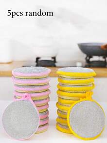 10/5/1pc Round Double-Sided Household Cleaning Sponge Brush, Soft And Comfortable, Non-Greasy, Removes Stains, Suitable For Kitchen Stove, Range Hood And Home Cleaning - A - View 6