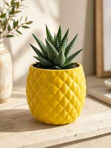 3D Printed Creative Pineapple Succulent Planter, Modern Geometric Pot For Succulents & Cacti, Mini Geometric Plant Container, Hot-Selling Tropical Summer Desktop Decor, Fun Stress-Relief Ornament For Office Desks Gardening Gift,Home Decor - Regular Model - View 2