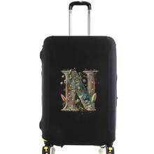 Elastic Luggage Cover, Vintage Glamorous Letter Print Luggage Protective Cover, Stretchable Dustproof Scratch-Resistant Reusable Travel Cover, Suitable For 18-32 Inch Luggage - Black - View 28