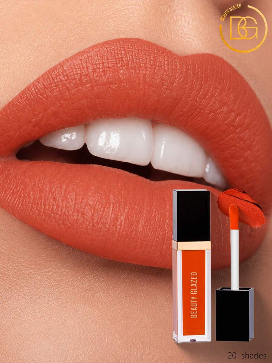 beauty glazed 丝绒哑光液体唇膏,防水速干不粘腻,全覆盖唇釉,持久哑光唇膏,适合女性使用 - #119 - 查看 1