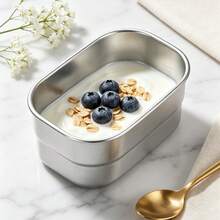 Metal Oval Stainless Steel Small Food Storage Container, Multi-Purpose Food Portioning Box, Baby Food Container, Butter Jam Storage Box, Home Small Dish Fruit Storage Box, Portable Outdoor Snack Portioning Box, Durable Rust-Resistant Easy To Clean, Suitable For Halloween, Christmas, Thanksgiving, Easter, Independence Day, Holiday Party, Picnic, Banquet, Meal Prep, Cooking Storage Tool - Silver - View 3