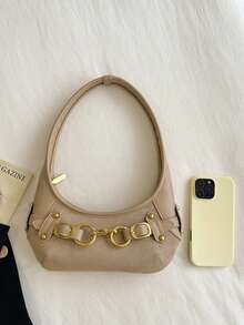 Women's Shoulder Bag Underarm Crescent Moon Phone Bag Fashionable Unique Black - Black - View 10
