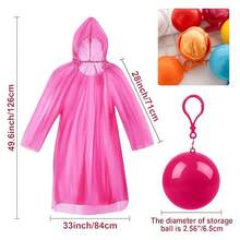6pcs-Set Spherical Rain Poncho - 3 Random Color Balls And 3 Random Color Rain Ponchos. Can Be Hung On Backpack. Portable Emergency Rain Poncho. Spherical Rain Poncho, Suitable For Travel, Hiking, Fishing, Camping. Portable Disposable Emergency Rain Poncho - Multicolor - View 3
