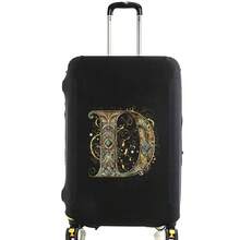 Elastic Luggage Cover, Vintage Glamorous Letter Print Luggage Protective Cover, Stretchable Dustproof Scratch-Resistant Reusable Travel Cover, Suitable For 18-32 Inch Luggage - Black - View 66