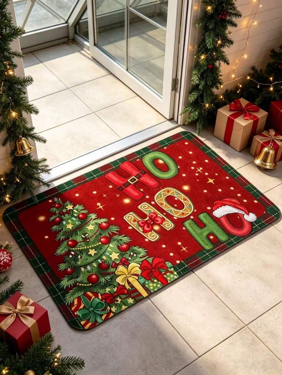 1 buah Keset Pintu Persegi Motif Pohon Natal Merah, Keset Pintu, Karpet Kecil, Keset Selamat Datang, Karpet, Alas Lantai, Keset Pintu Luar Ruangan, Karpet Dapur, Dekorasi Rumah, Keset Pintu Depan, Karpet Area, Alas Luar Ruangan, Dekorasi Rumah, Karpet Area, Karpet Taman, Karpet yang Dapat Dicuci - Beraneka warna - View 1