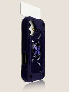 適用於 iPhone 18 Pro Max 17 16 15 14 13 12 11 Pro Max Plus 的防震耐摔堅固保護殼，360°旋轉環形支架，全機身防摔 3 合 1 耐用保護殼 - 深紫色 - 查看 3