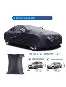 Multi-Size Thickened Oxford Cloth Car Cover, Full-Enclosed Design, Dustproof, Sunproof, Rain And Snow Proof, All-Season Universal Car Cover, Suitable For Outdoor Parking, UV Protection And Heat Insulation And Cooling - Black - View 8
