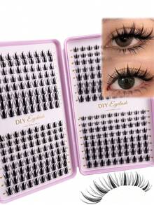 320/384/512pcs Fairy Cluster C-Curl Curly Cartoon Eyelashes 8-16mm Thin Natural Eyelash Extensions, DIY Cluster False Eyelashes, Easy To Wear And Reusable For Daily Makeup - View 2