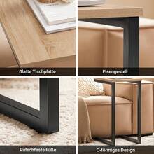 Beistelltisch 40x30x60 für Wohnzimmer, Natur & Schwarz - Natürlich - Übersicht 3