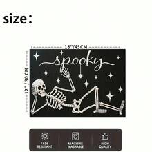 1/4/6pcs Halloween Series Funny Skeleton Pattern Printed Placemats, Heat-Resistant Table Mat For Home Kitchen, Table Protection, Kitchen Dining Table, Party Scene Decoration - Multicolor - View 6
