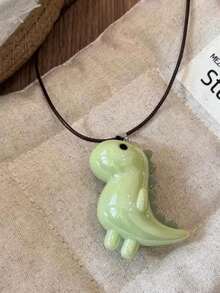 Sweet Cute Elephant Dinosaur Pendant Necklace For Women Men Fashion Long Rope Chain Necklace Vintage Y2K Jewelry Accessories - Multicolor - View 4
