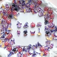 20/50/100pcs Cute Random Mixed Mini Halloween Ghosts, Pumpkins, Skulls, Cats Resin - High Quality Resin Decor For Jewelry Making, Halloween Crafts Decoration - Random Mixed - Multicolor - View 4