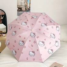 (Authorized)! Sanrio Hello Kitty Automatic Folding Umbrella - UV Protection, Sun/Rain Dual Use, Portable Design, Stainless Steel Frame, Cute Pattern, Suitable For Women, Casual Outdoor Accessory - KT Umbrella - View 2