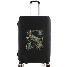 Elastic Luggage Cover, Vintage Glamorous Letter Print Luggage Protective Cover, Stretchable Dustproof Scratch-Resistant Reusable Travel Cover, Suitable For 18-32 Inch Luggage - Black - View 68