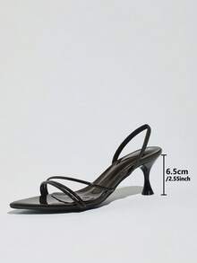 Women's High Heel Sandals, Vacation, Brown, Thin Straps, Spring/Summer Elegant Sexy Multi-Strap Backless Slingback Elastic Band High-End - Coffee Brown - View 8