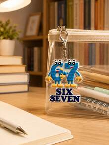 2D Flat Fun "67" Number Keychain - SIX SEVEN 67 Robot Keychain,Bag & Wallet Accessory, Daily Outfit Decoration, Perfect Birthday Gift Choice. Suitable For Mother, Father, Graduate And Teacher Birthday Gifts. - Multicolor - View 3
