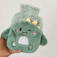 1pc Refillable Hot Water Bottle, PVC Material, Explosion-Proof Anti-Scald Hand Warmer, Plush Cute Design, Detachable And Washable, Back To School Supplies - Multiple Styles - View 11