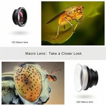 APEXEL 12-24X Macro Lens Kit, HD Portable Magnifying Lens For Smartphones, Universal Phone Camera Accessory For Macro Photography - A - View 9