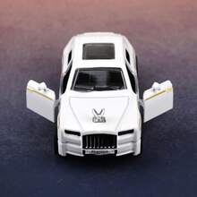 1件裝（袋裝）1/43比例單色Phanta風格玩具車，部分鋅合金材質，功能性設計，雙側車門可開啟，兒童玩具，適合3歲以上男孩，玩具收藏禮物－黑色 - 白色 - 查看 7