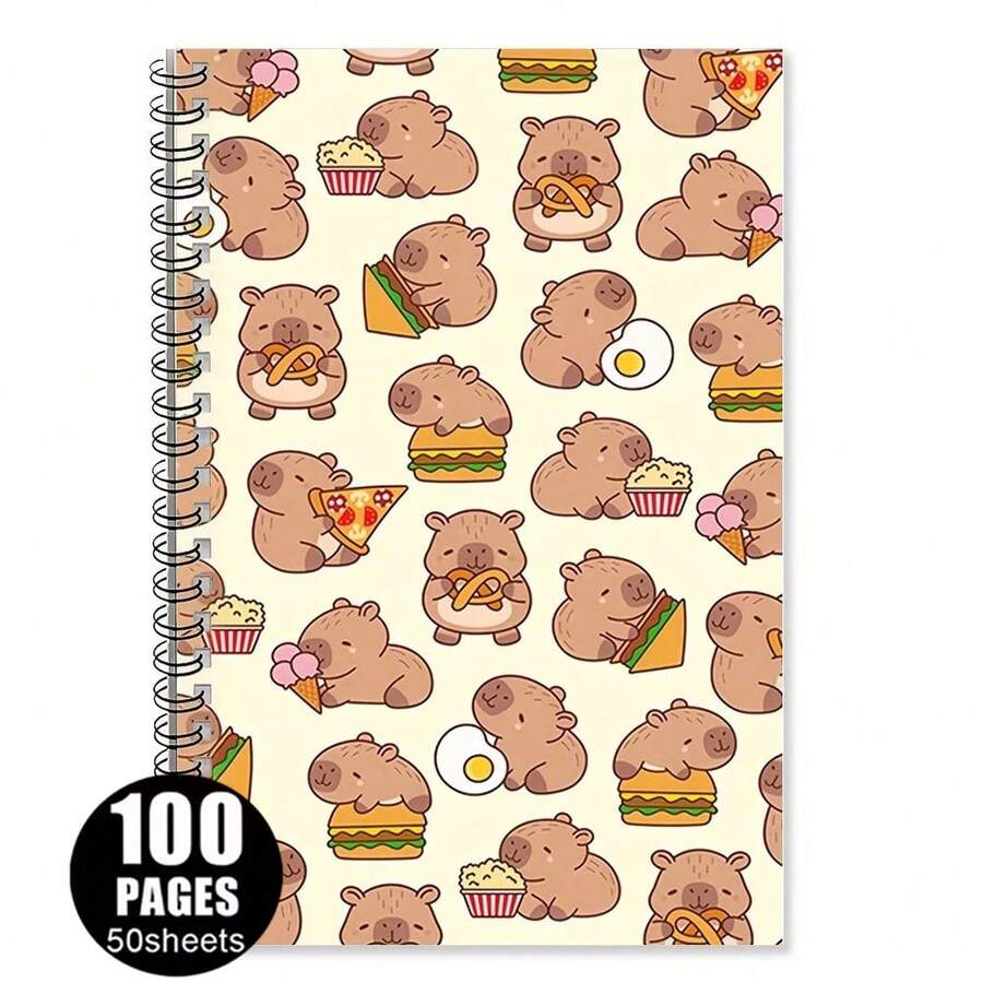 Charming Capybara Design Spiral Notebook - Durable Hardcover College Ruled Notebook, Perfect For Work And Education, Great Gift For Women, Educators And Learners, Teacher Gift - Multicolor - View 1